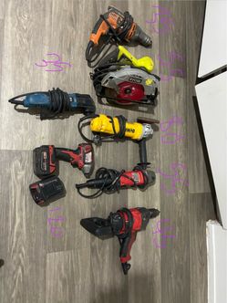 Mixed Power Tool Lot – Ryobi, DeWalt, Milwaukee & More