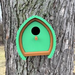 Modern 3D Printed Birdhouse – Weatherproof PETG – Easy Mount –  green