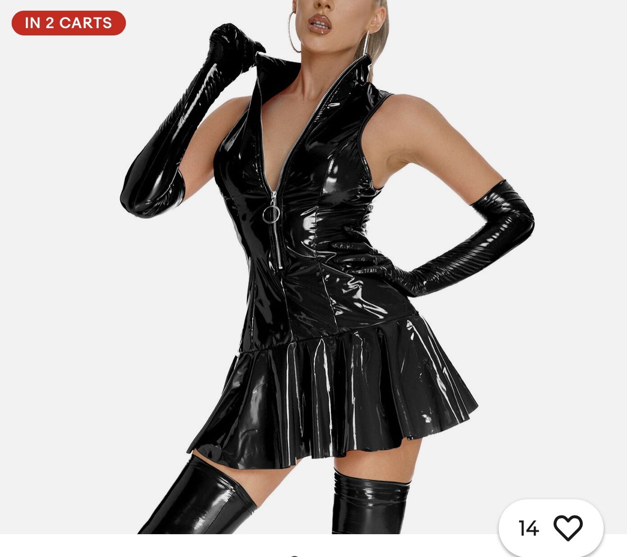 XL Latex Dress Pleated