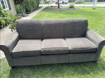 3 Person Gray Fabric Couch - Will Deliver