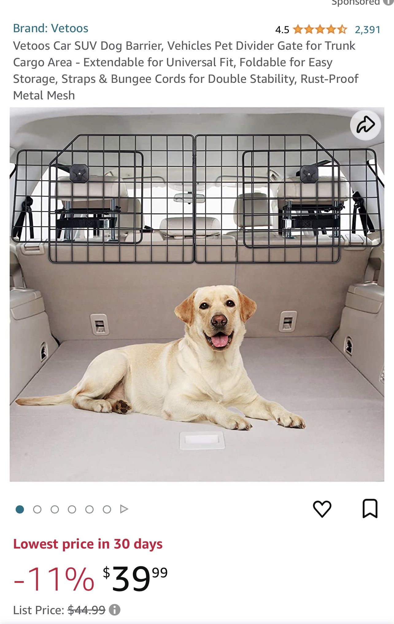 Dog barrier For SUV