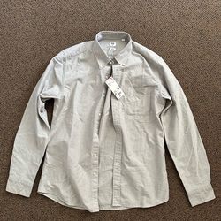 Uniqlo Oxford Slim Fit Long Sleeve Size Medium Gray Brand new