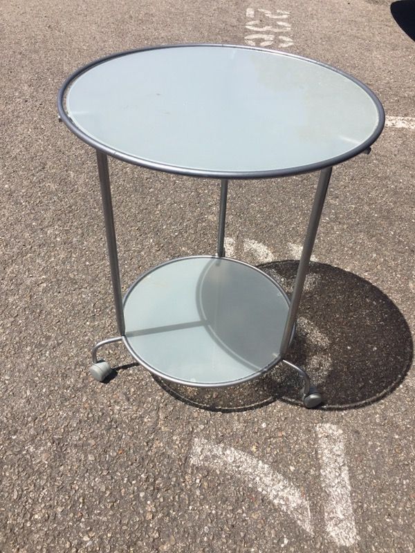 Frosted glass side table