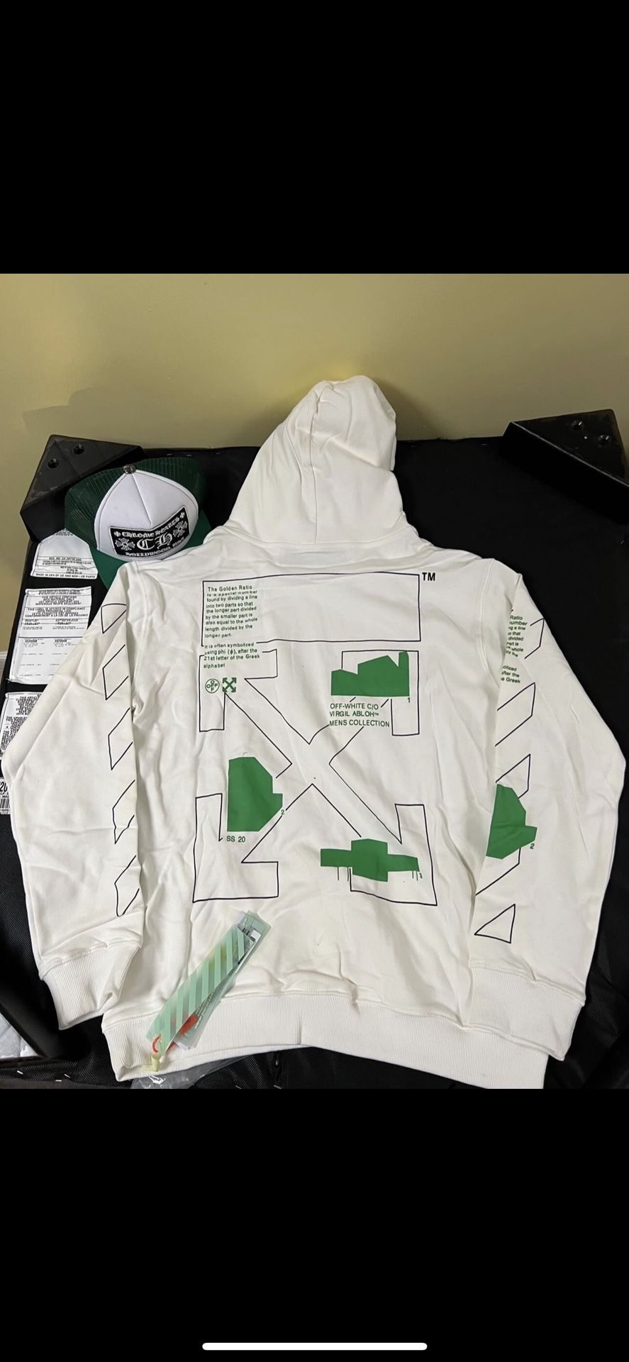 Golden ratio off online white hoodie