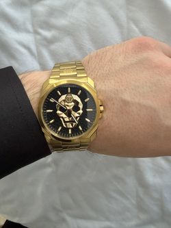 Philipp Plein Gold Skull Watch