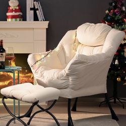  Fabric Lazy Chair with Ottoman 