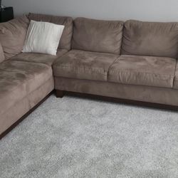Brown Sectional Couch In Good Condition With Normal Wear