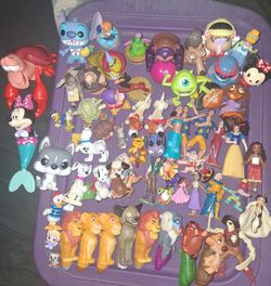 Large Lot of Disney Character Figures 61 pieces