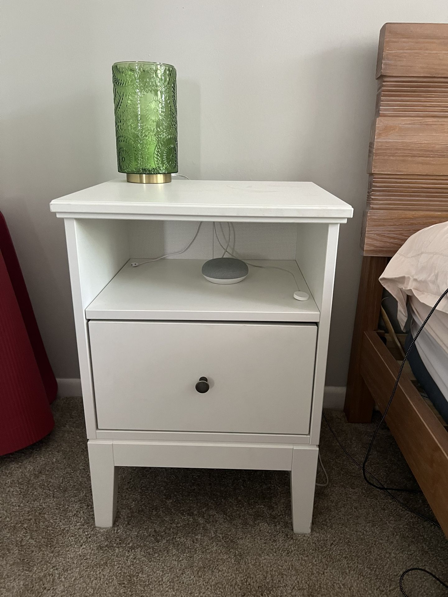 One Nightstand With Drawer And Storage 