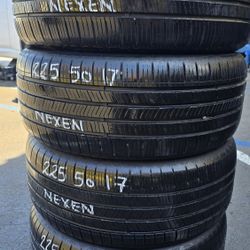 4 USED TIRES 225/50ZR17 NEXEN N5000  w/80% Thread All 4 Installed $240