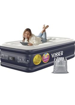 VOSSER Twin XL Air Mattress with Built-in Pump,18" Raised,80" Long,500 lb