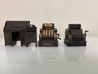Vintage Miniature Die-Cast Office Figurines Set of 3