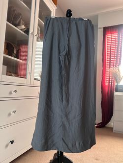 Women Casual Elastic Waist Gray Pants
