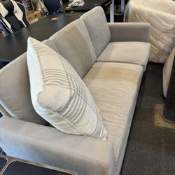 Sofa With Ottoman Light Grey New 