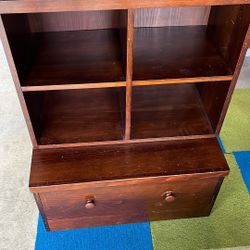 Wood Bookshelf and Drawer