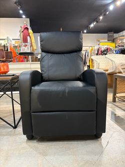 Reduced-Minor hole on right bottom corner,Small Recliner Sofa Chair with Padded Seat and Massage Backrest for Home Theater Living Room, Black