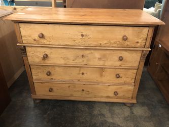 Amazing Vintage, Solid Wormwood 4-Drawer Dresser
