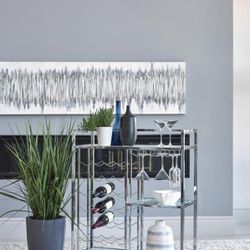 Glass Shelf Serving Cart With Casters Chrome