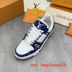 Louis Vuitton LV Trainer Monogram Denim White Blue