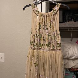 ASOS,petite,beige Flower Dress,8