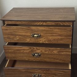 Classic 3-Drawer Wooden Dresser – Brass Handles
