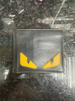 Fendi Bugs Monster Eyes Black Leather Bifold Wallet