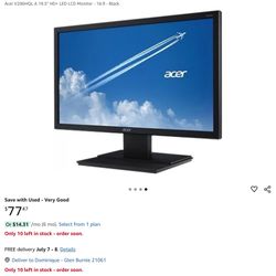Acer V206HQL...Grade A LCD Monitor. Great for WFH  