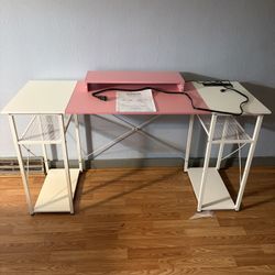 Brand New Computer Gaming Desk LED Lights And Charging Ports 