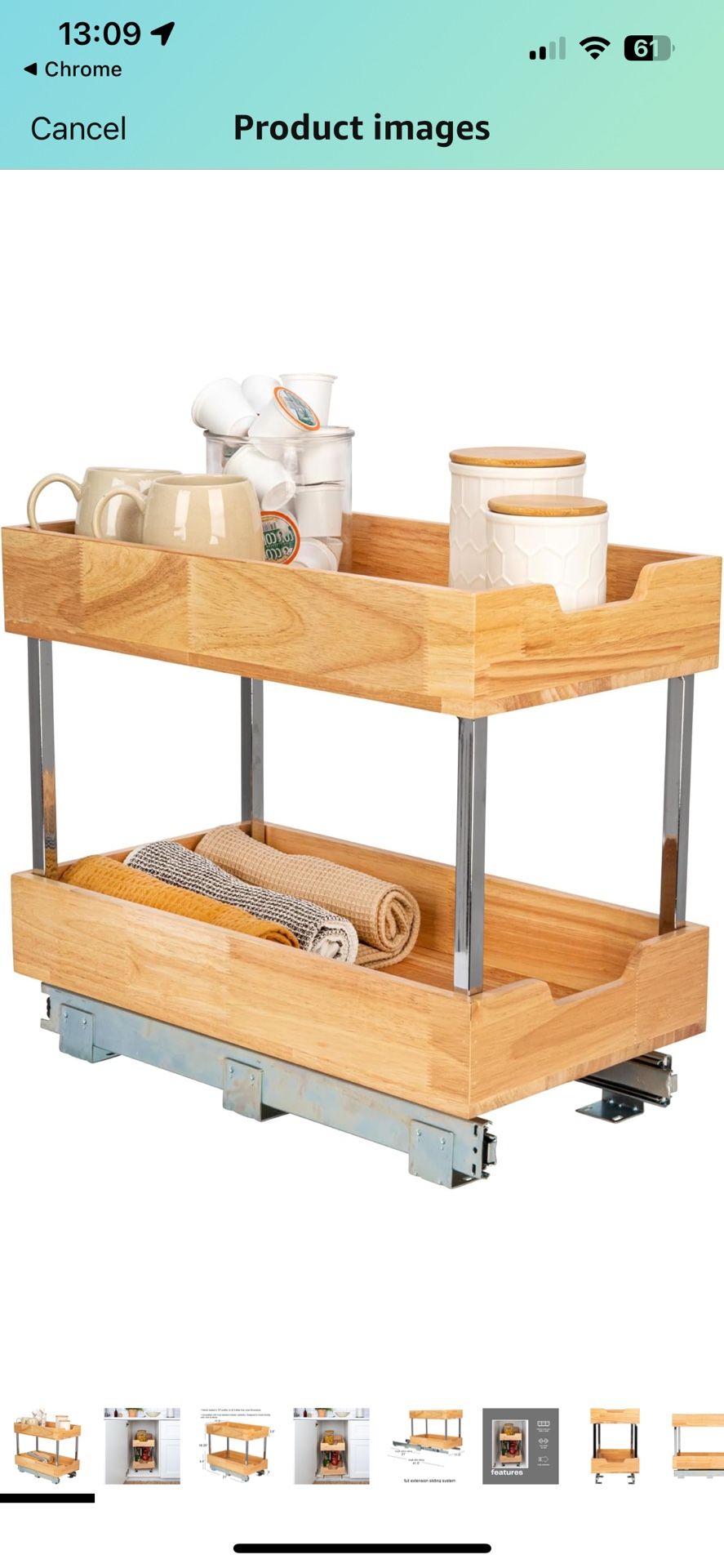 11.5 Inch 2 Tier Cupboard Organizer
