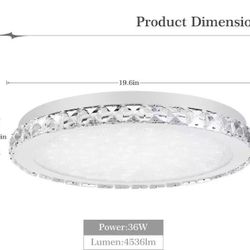 20" 36 WATT CRYSTAL FLUSH MOUNT CEILING LIGHT