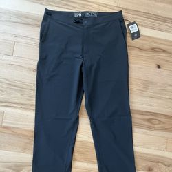 Mountain Hardware Mens Hiking Pants Chockstone Size 32 Gray Belted Outdoor