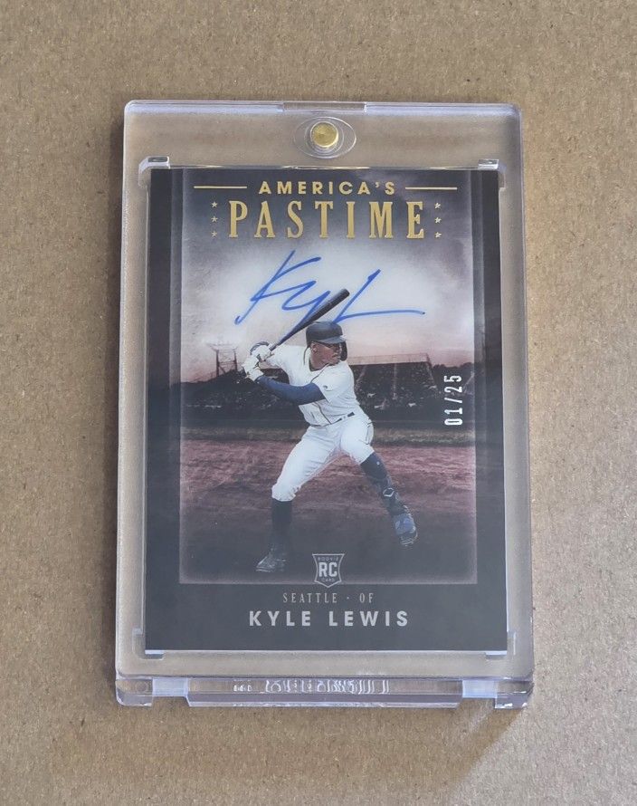 Kyle Lewis 2020 Panini Chronicles Baseball "America's Pastime" #d 1/25 Autograph