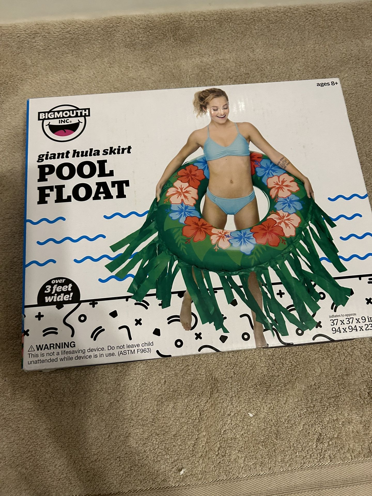 New Big Mouth 3” Foot Giant Hula Skirt Pool Float