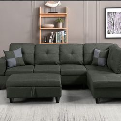 BRAND NEW SECTIONAL COUCH WITH OTTOMAN