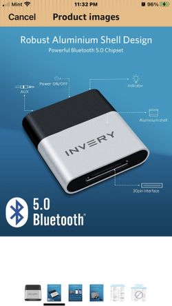 NVERY DockLinQ Pro Bluetooth 5.0 Adapter Receiver for Bose Sounddock and 30 pin iPod iPhone Music Docking Station