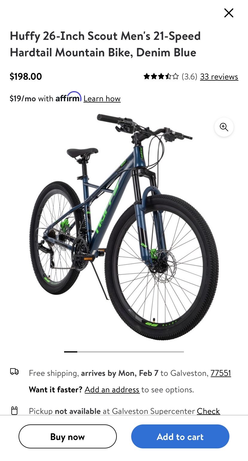 Huffy 26 Inch Scout Men s 21 Speed Hardtail Mountain Bike Denim Blue for Sale in Tomball TX OfferUp