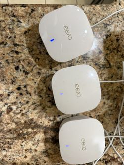 Eero 6 Dual mesh WiFi Routers - 3 Pack - Good Used Condition