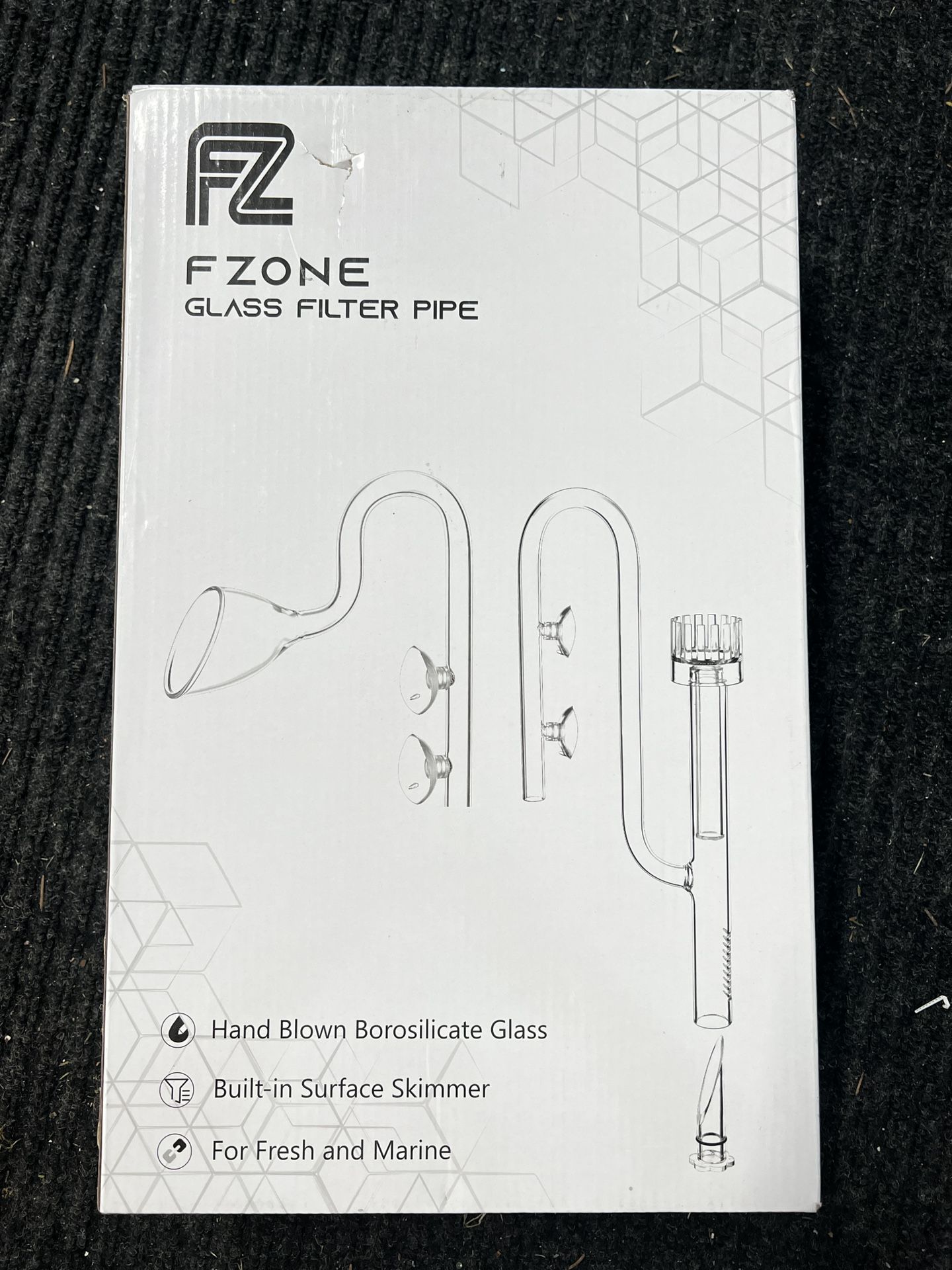 FZONE Aquatic Glass Lily Pipe Set with Lily Skimmer Inflow and Lily Outflow for Aquarium Filter 5/8''(16/22mm) Tubing
