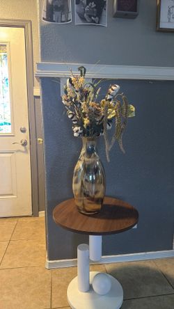 Amber Swirl Art Glass Vase