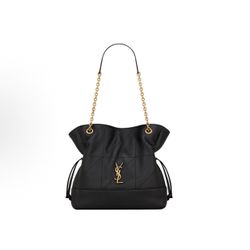 SAINT LAURENT YSL Jamie Brand Gold Metal Logo Chain Shoulder Strap Lambskin Tote Bag Tote Bag Shopping Bag(129)47