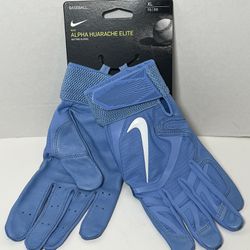 New, Nike Alpha Huarache Elite Batting Gloves Light Blue Size XL CV0696 431 New