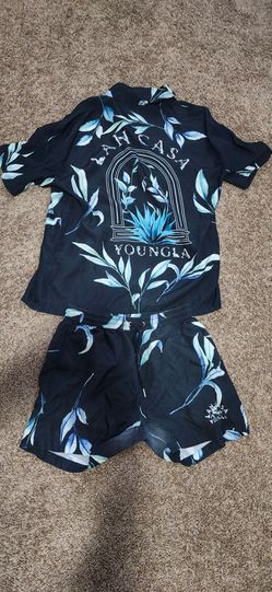 Young LA Lah Casa dress button up T-shirt and shorts bundle