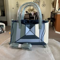 Geometric 3D Symmetrical Multi Blue Handbag