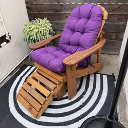 Wood Adirondack Chair With Footstool