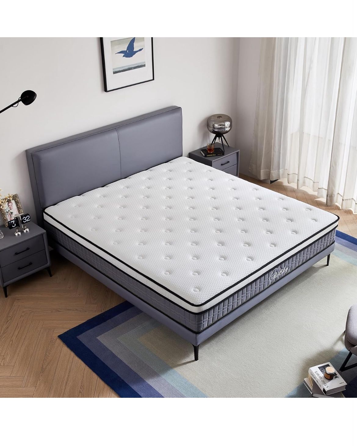 Queen Mattress - 10 inches Gel Memory Foam Hybrid Mattress in a Box, Queen Size Mattress with Pocket Springs, Medium Firm, Pressure Relief & Motion Is