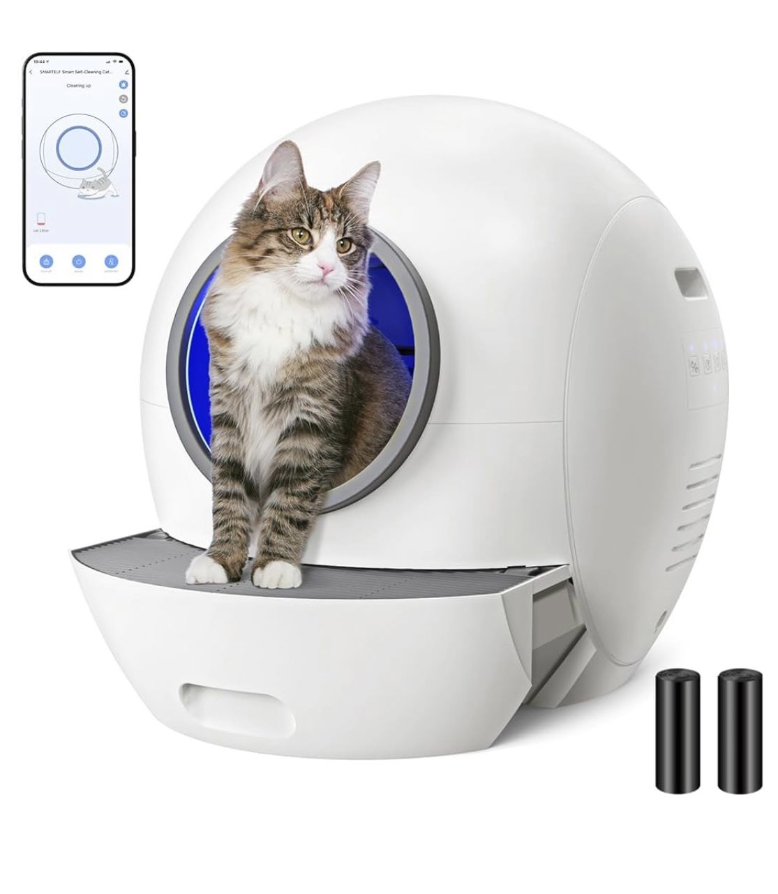 Self-Cleaning Litter Box, SMARTELF Automatic Cat Litter Box Extra Large Litter Box for Multiple Cats,