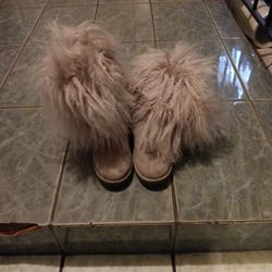 Gray Furry Uggs