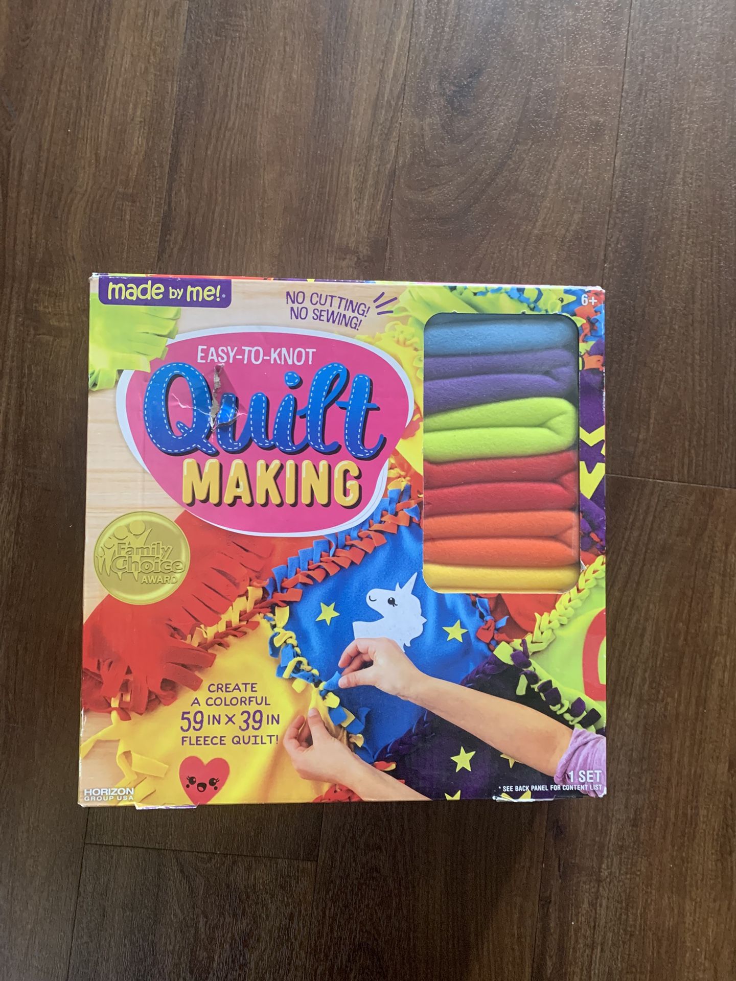 Made by Me! Easy to Knot Quilt Making Kit Multicolor 59” X 39” No Cut No Sew NWT