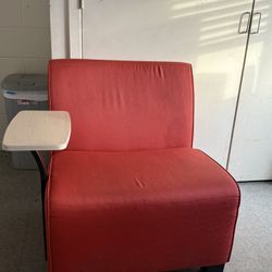 Small Red Chair With Adjustable Desk