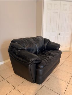 Black leather couches